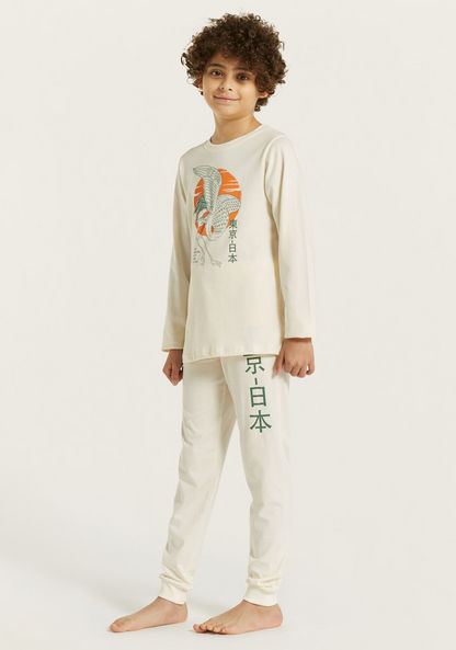 Juniors Printed T-shirt and Pyjamas - Set of 3-Nightwear-image-6