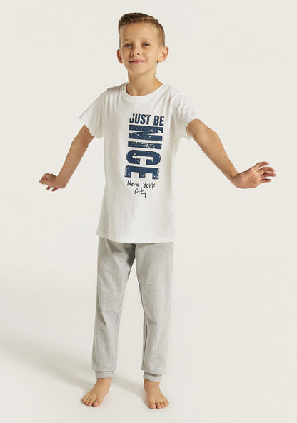 Juniors Printed T-shirt and Pyjama - Set of 3-Nightwear-image-1