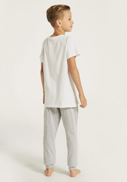 Juniors Printed T-shirt and Pyjama - Set of 3-Nightwear-image-5