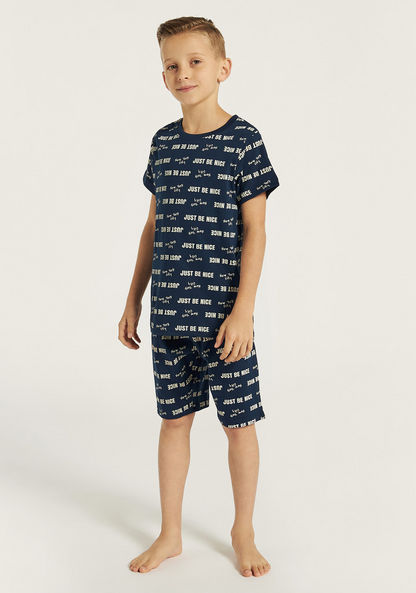 Juniors Printed T-shirt and Pyjama - Set of 3-Nightwear-image-7