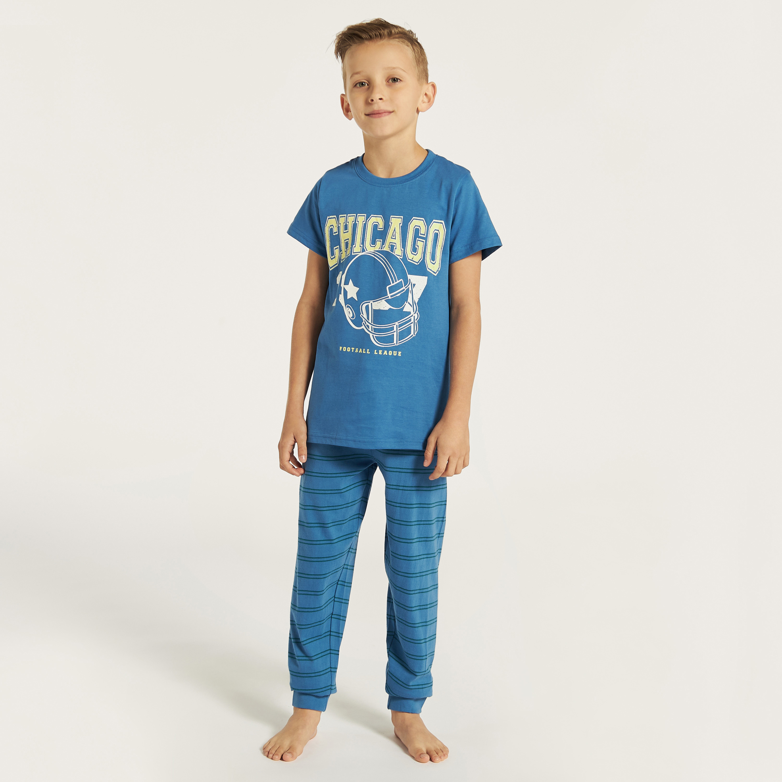 Juniors Printed T-shirts and Pyjamas - Set of 3-boys-clothing-nightwear-image-7
