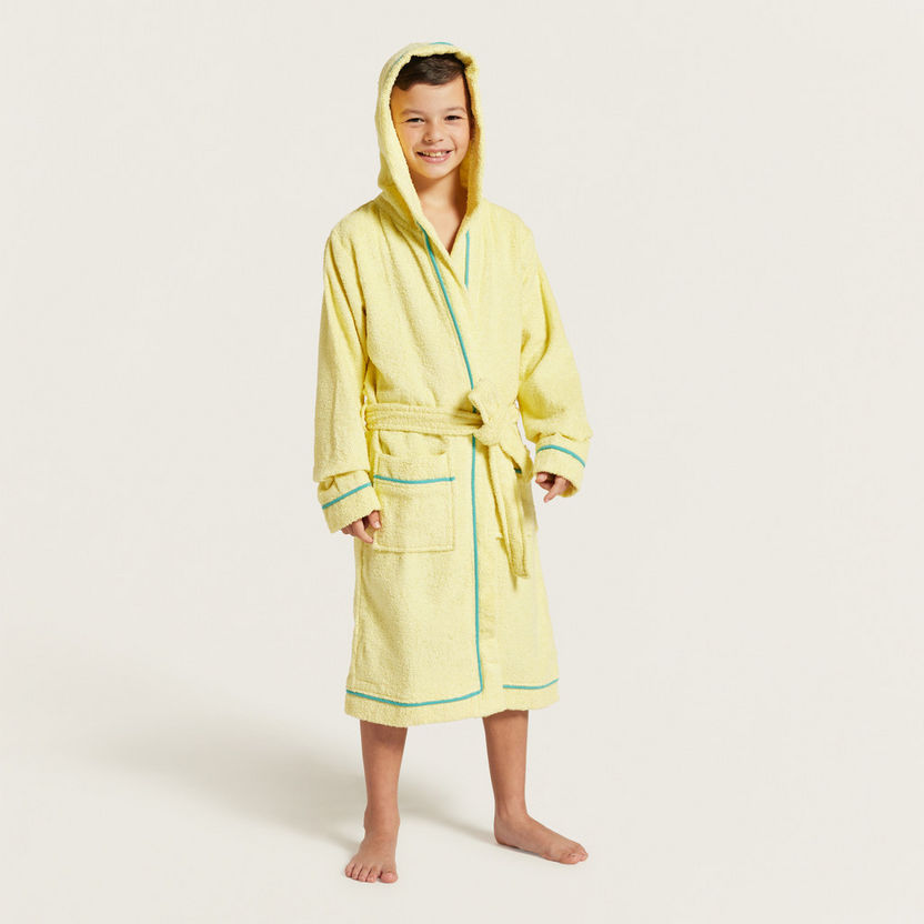 Juniors Solid Terry Bathrobe with Hood-Towels and Flannels-image-0