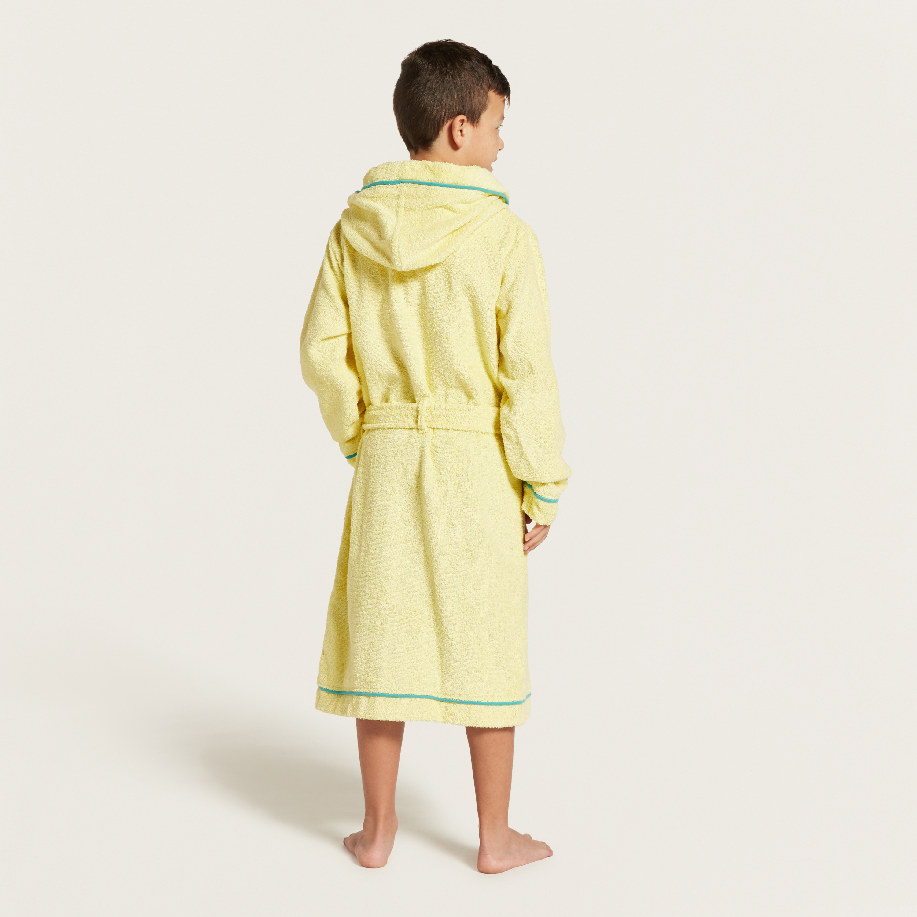 Juniors Solid Terry Bathrobe with Hood-baby-bathandcare-towels-image-4