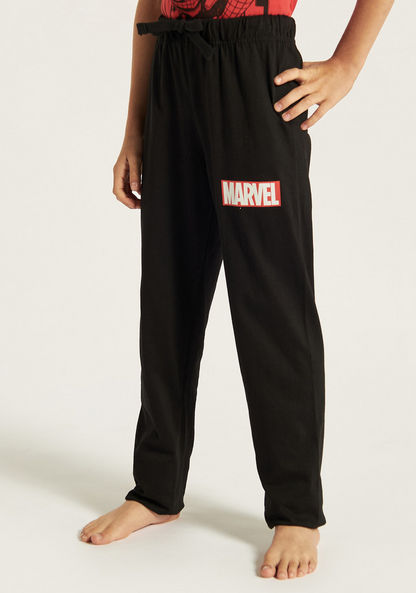 Spider-Man Print T-shirt and Pyjama Set-Nightwear-image-2