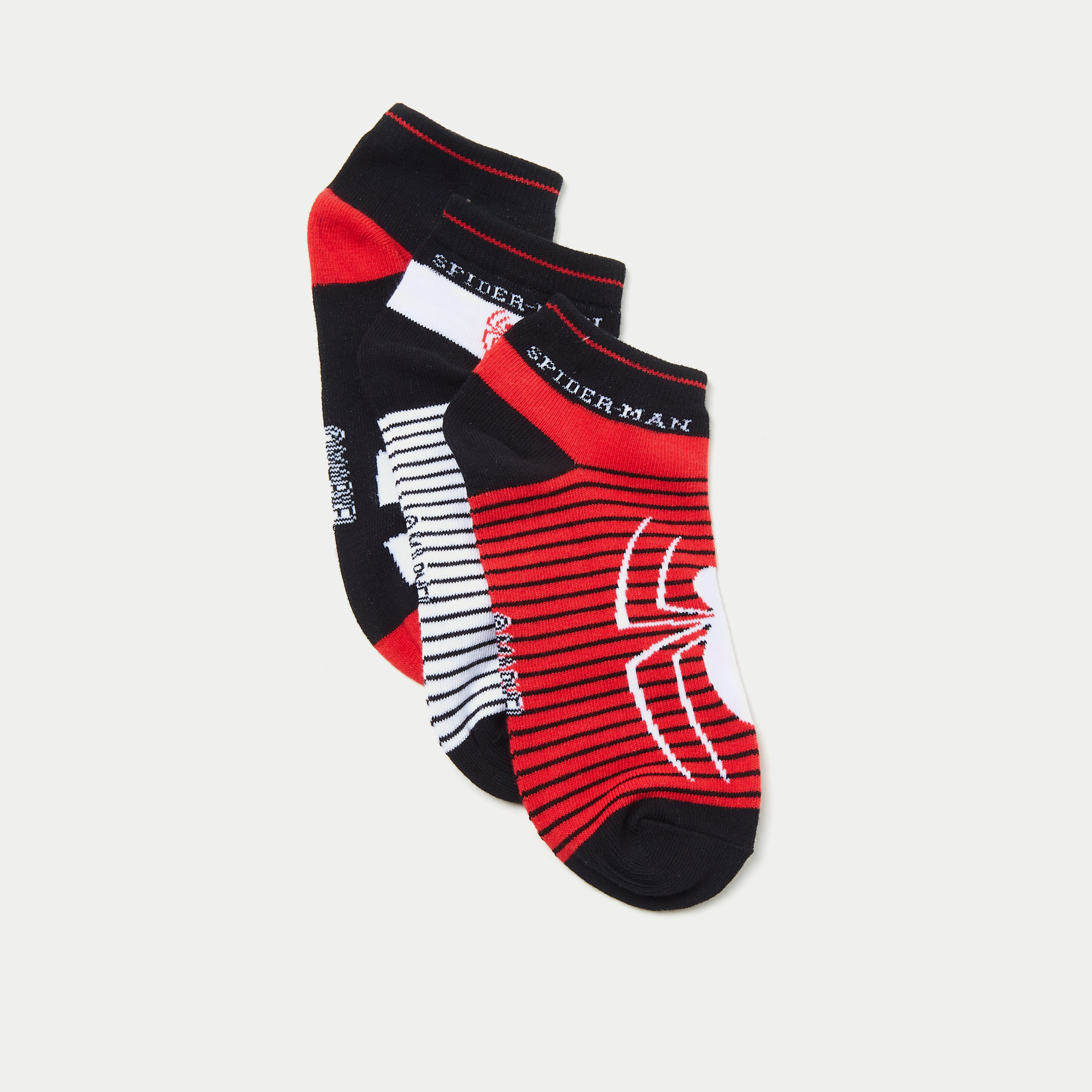 Spider-Man Print Ankle Length Socks - Set of 3-boys-accessories-socks-image-2
