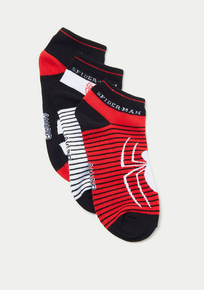 Spider-Man Print Ankle Length Socks - Set of 3-Socks-image-1
