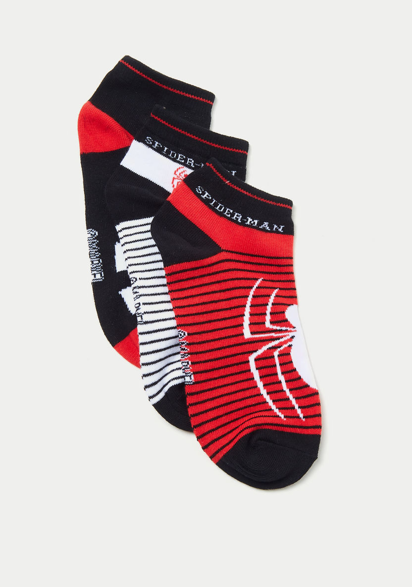 Spider-Man Print Ankle Length Socks - Set of 3-Socks-image-1
