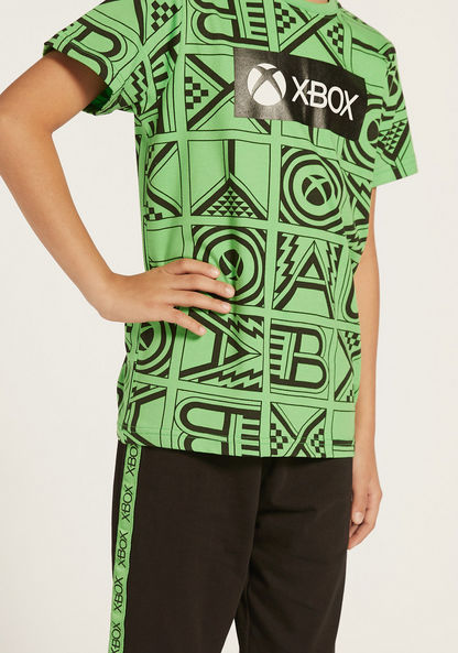 Xbox Printed Crew Neck T-shirt and Shorts Set-Nightwear-image-3