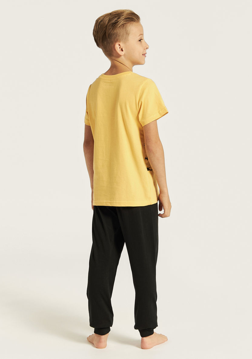 Garfield Print T-shirt and Pyjama Set-Nightwear-image-4