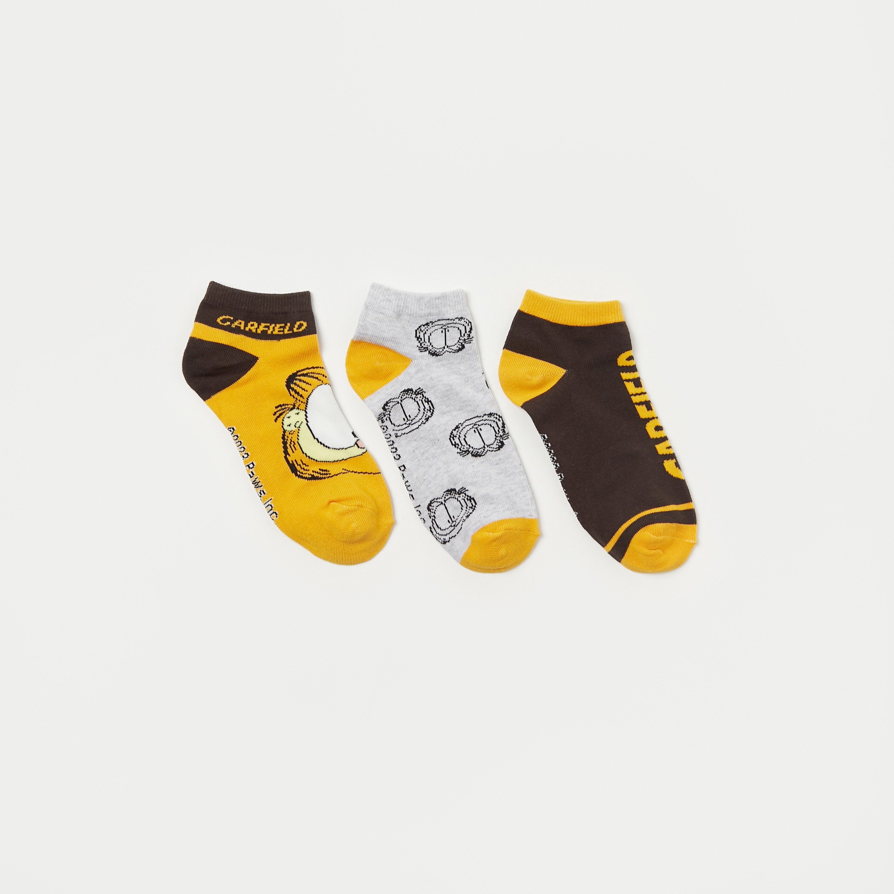 Garfield Print Socks - Set of 3-boys-accessories-socks-image-1