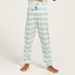 Juniors Unicorn Print T-shirt and Striped Pyjama Set-Pyjama Sets-thumbnailMobile-2