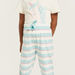 Juniors Unicorn Print T-shirt and Striped Pyjama Set-Pyjama Sets-thumbnail-3