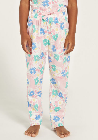 Juniors All-Over Floral Print Shirt and Pyjama Set-Pyjama Sets-image-2