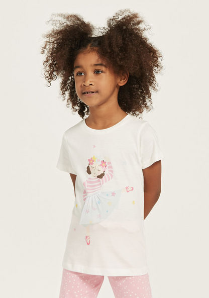 Juniors Printed T-shirt and Pyjama Set-Nightwear-image-1