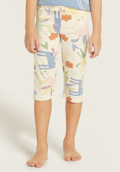 Juniors Printed T-shirts and Pyjamas - Set of 2-Pyjama Sets-image-3