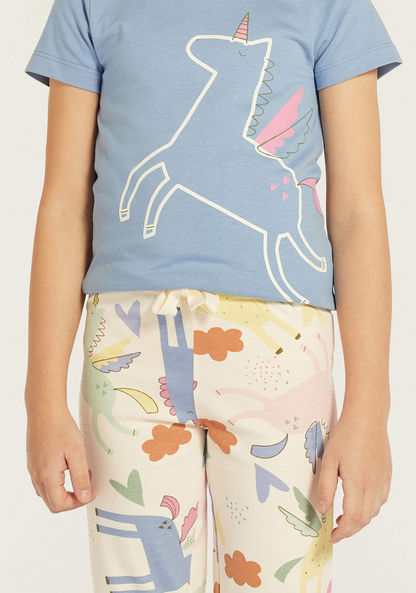 Juniors Printed T-shirts and Pyjamas - Set of 2-Pyjama Sets-image-4