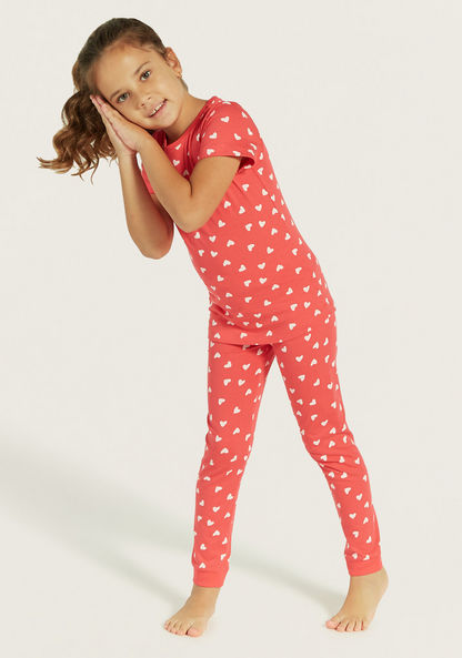 Juniors Printed T-shirt and Pyjama - Set of 3-Pyjama Sets-image-8
