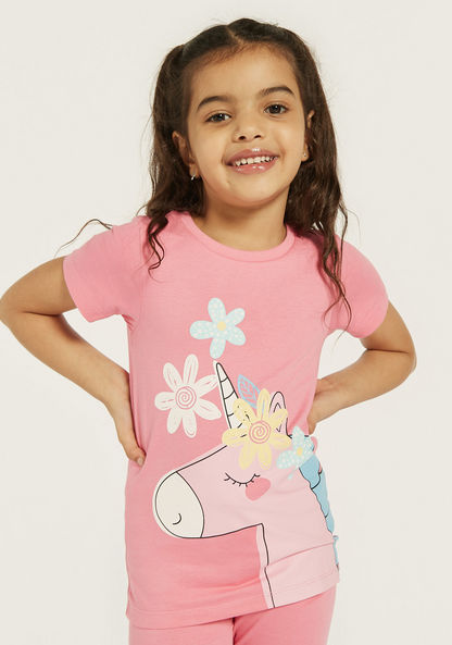 Juniors Printed T-shirts and Pyjamas - Set of 3-Pyjama Sets-image-2