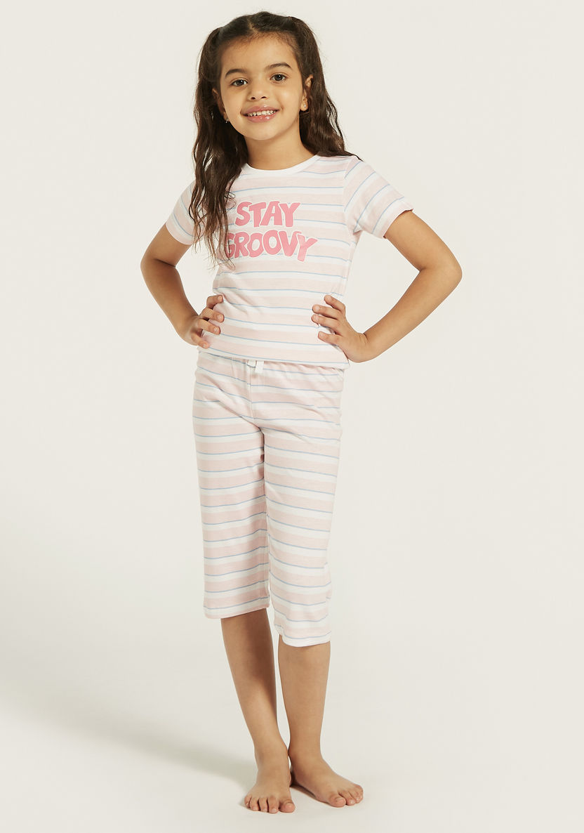 Juniors Printed T-shirts and Pyjamas - Set of 3-Pyjama Sets-image-8