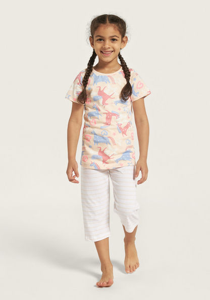 Juniors Unicorn Print T-shirt and Pyjamas - Set of 3-Pyjama Sets-image-7