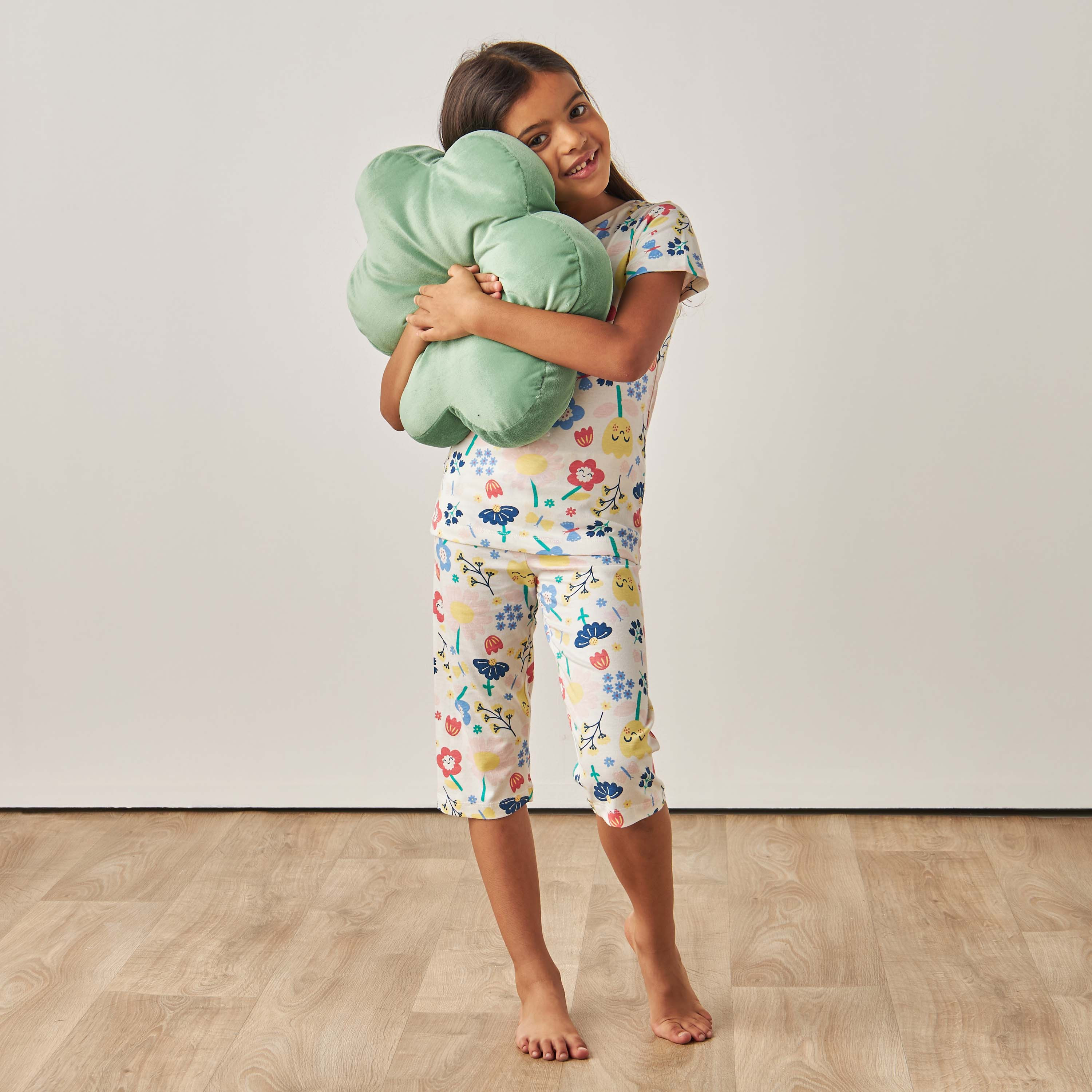 Juniors Printed T-shirt and Pyjama - Set of 3-girls-clothing-nightwear-image-2