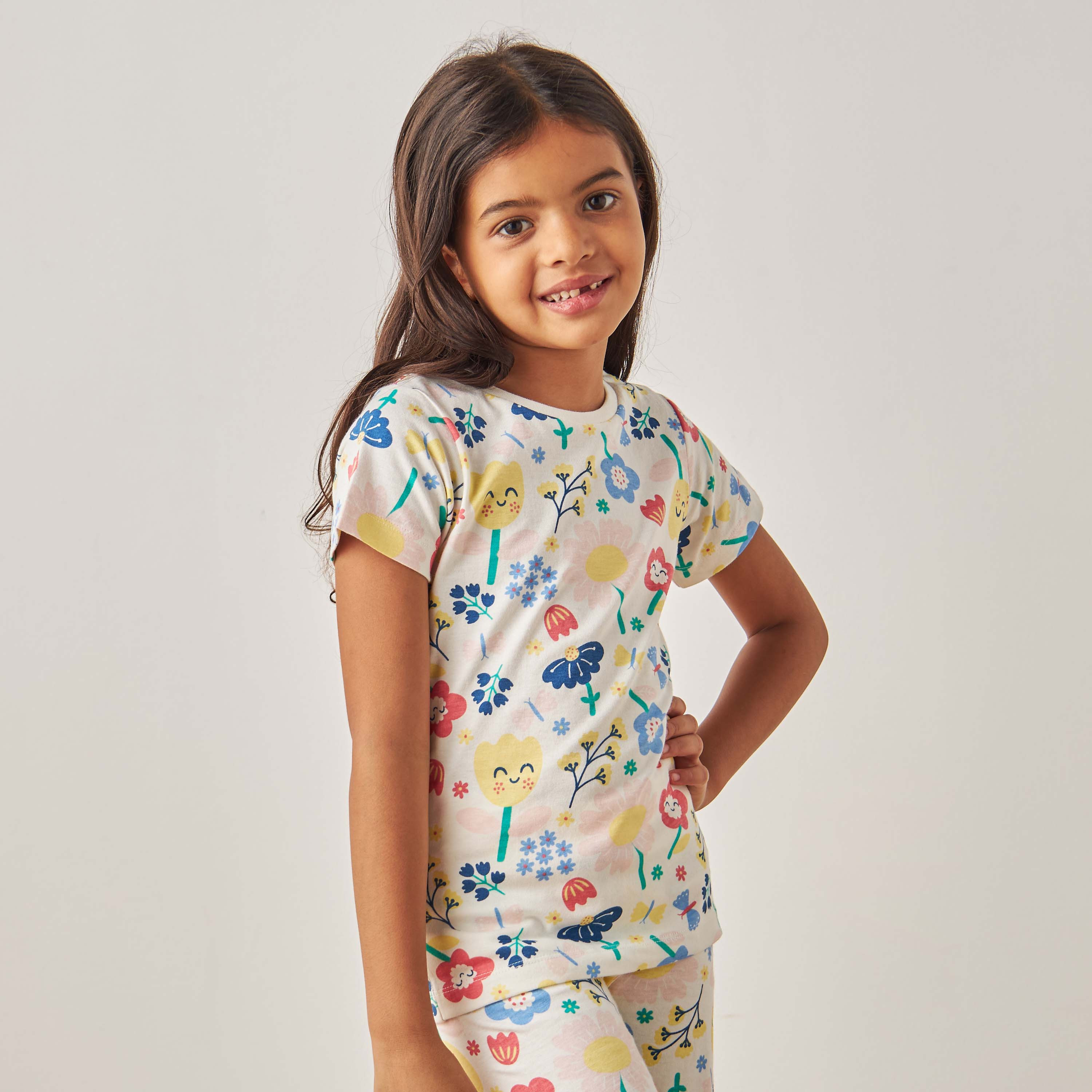 Juniors Printed T-shirt and Pyjama - Set of 3-girls-clothing-nightwear-image-3