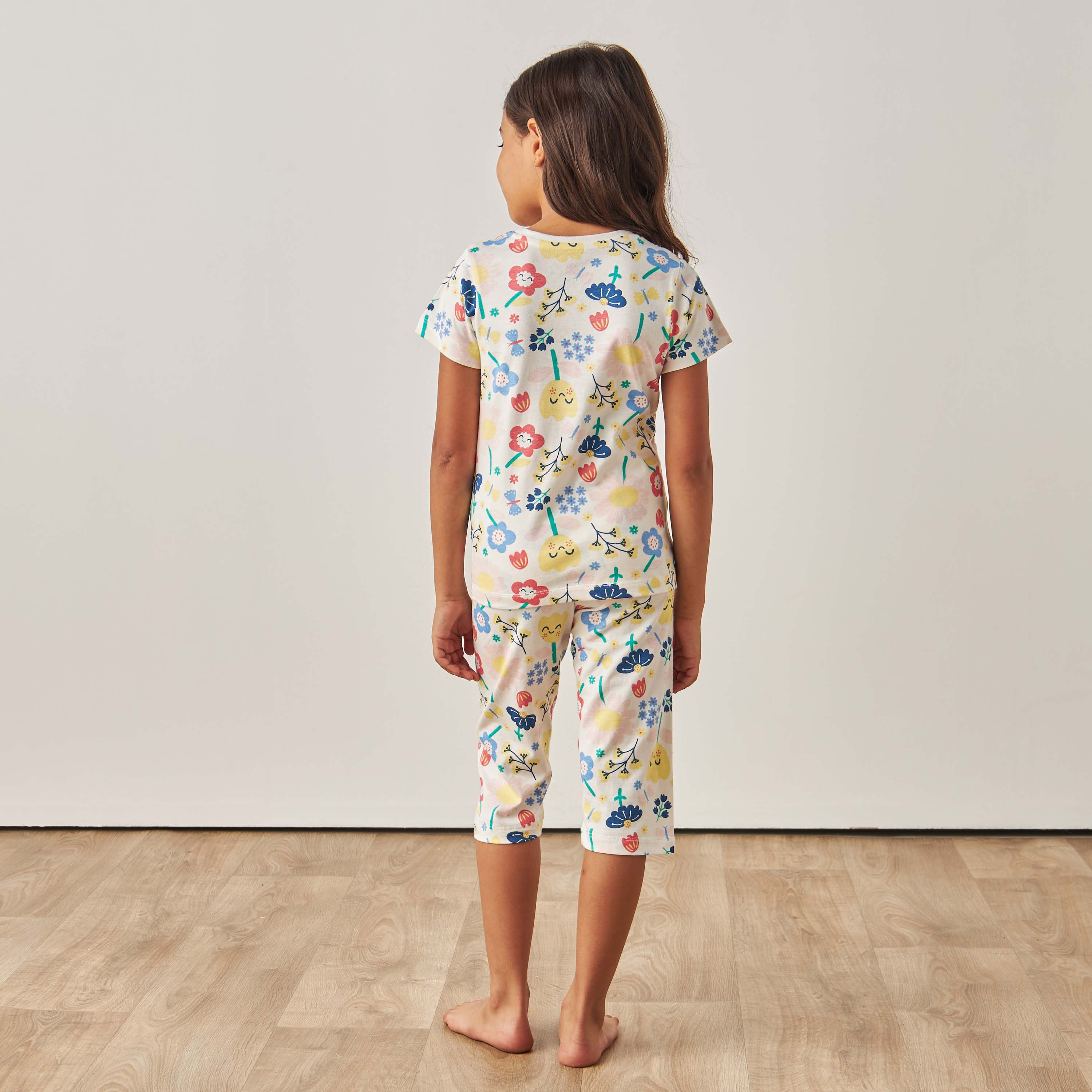 Juniors Printed T-shirt and Pyjama - Set of 3-girls-clothing-nightwear-image-6