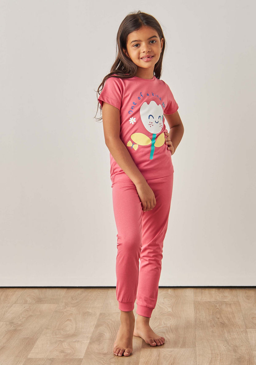 Juniors Printed T-shirt and Pyjama - Set of 3-Nightwear-image-6
