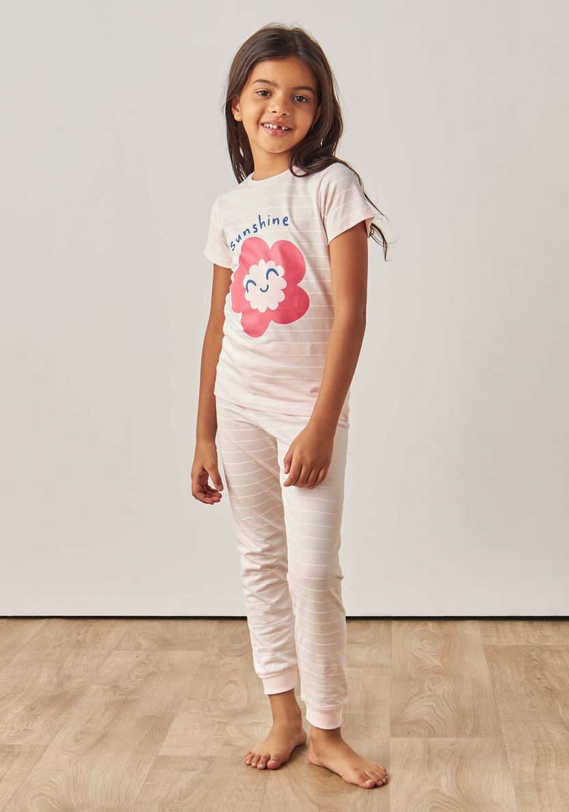 Juniors Printed T-shirt and Pyjama - Set of 3-Nightwear-image-8