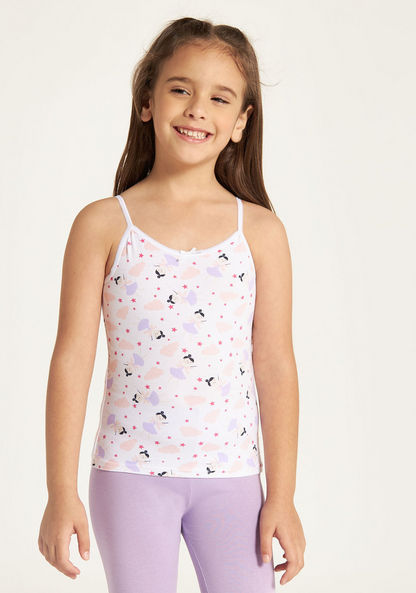 Juniors Printed Camisole with Bow Detail - Set of 2-Vests-image-5