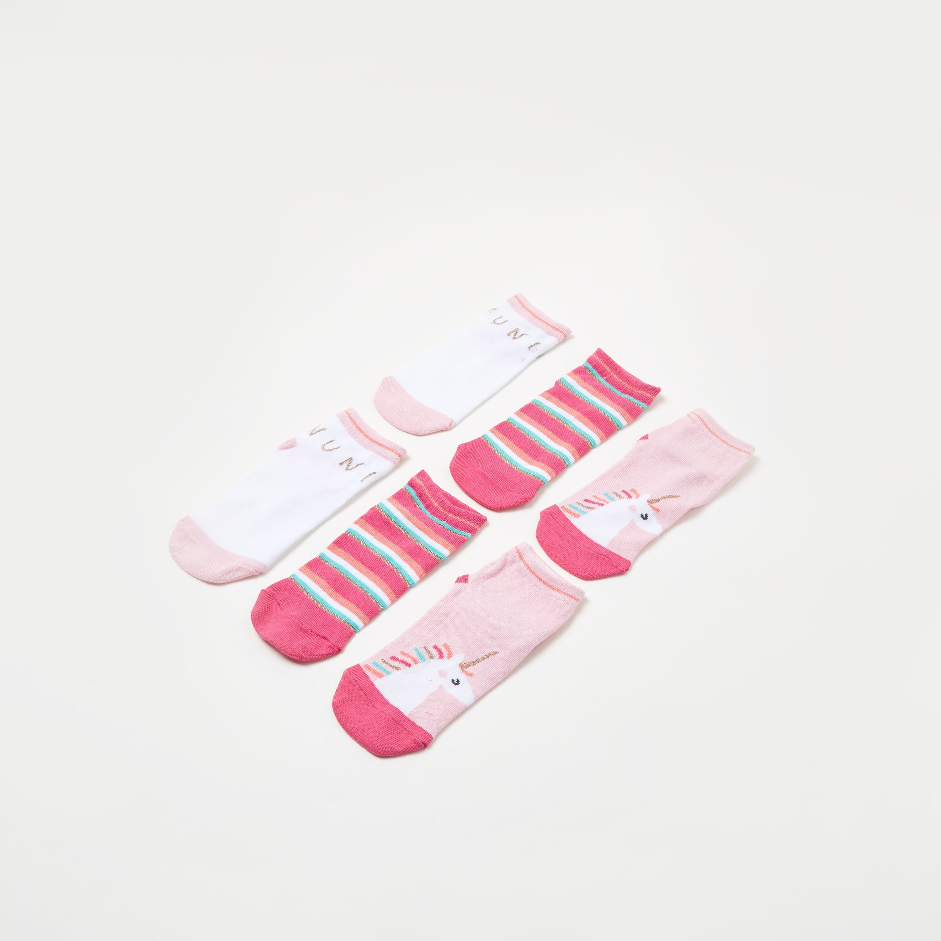 جوارب طول الكاحل بطبعات من جونيورز – طقم من 3 أزواج-girls-accessories-socks-image-2