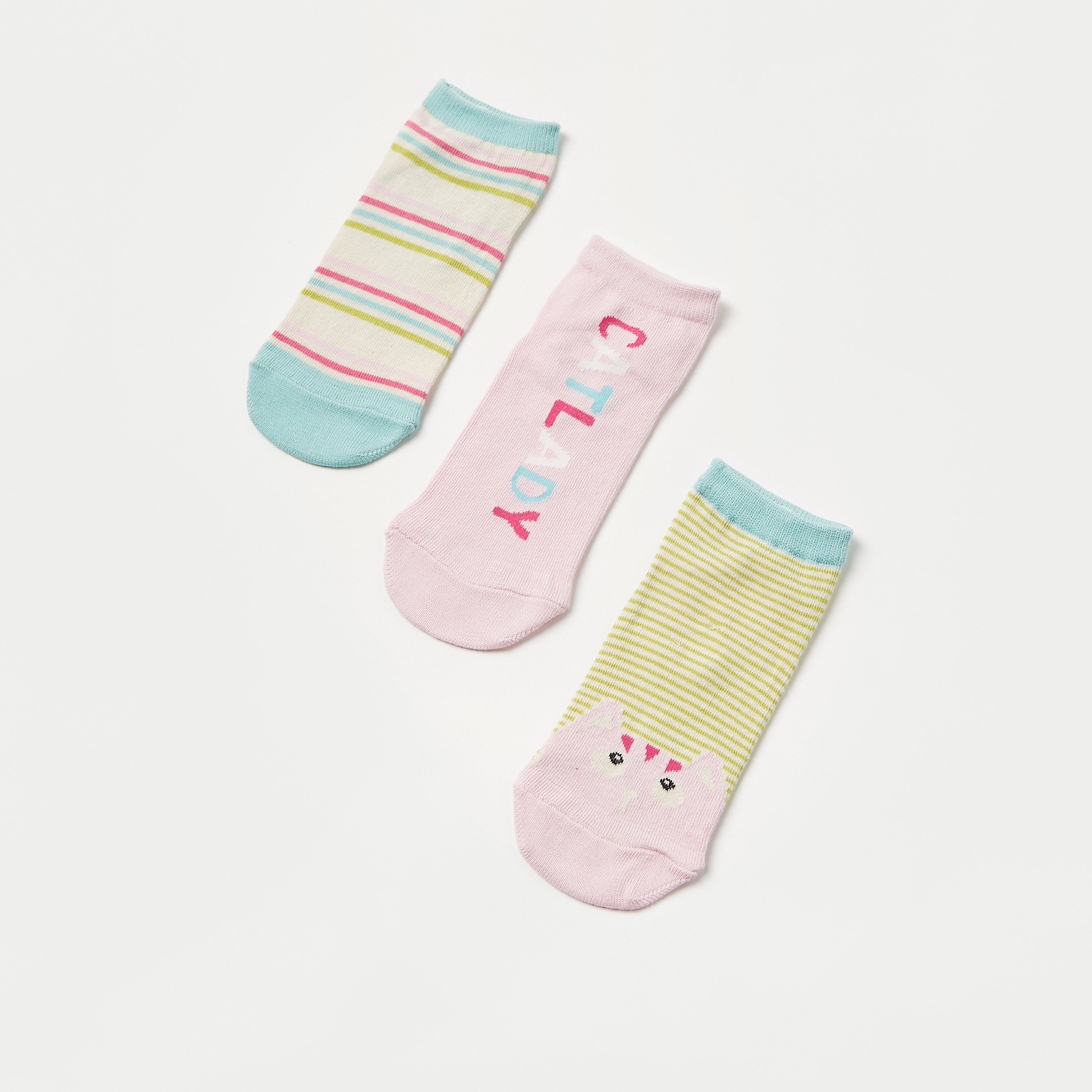 Juniors Printed Socks - Set of 3-girls-accessories-socks-image-2