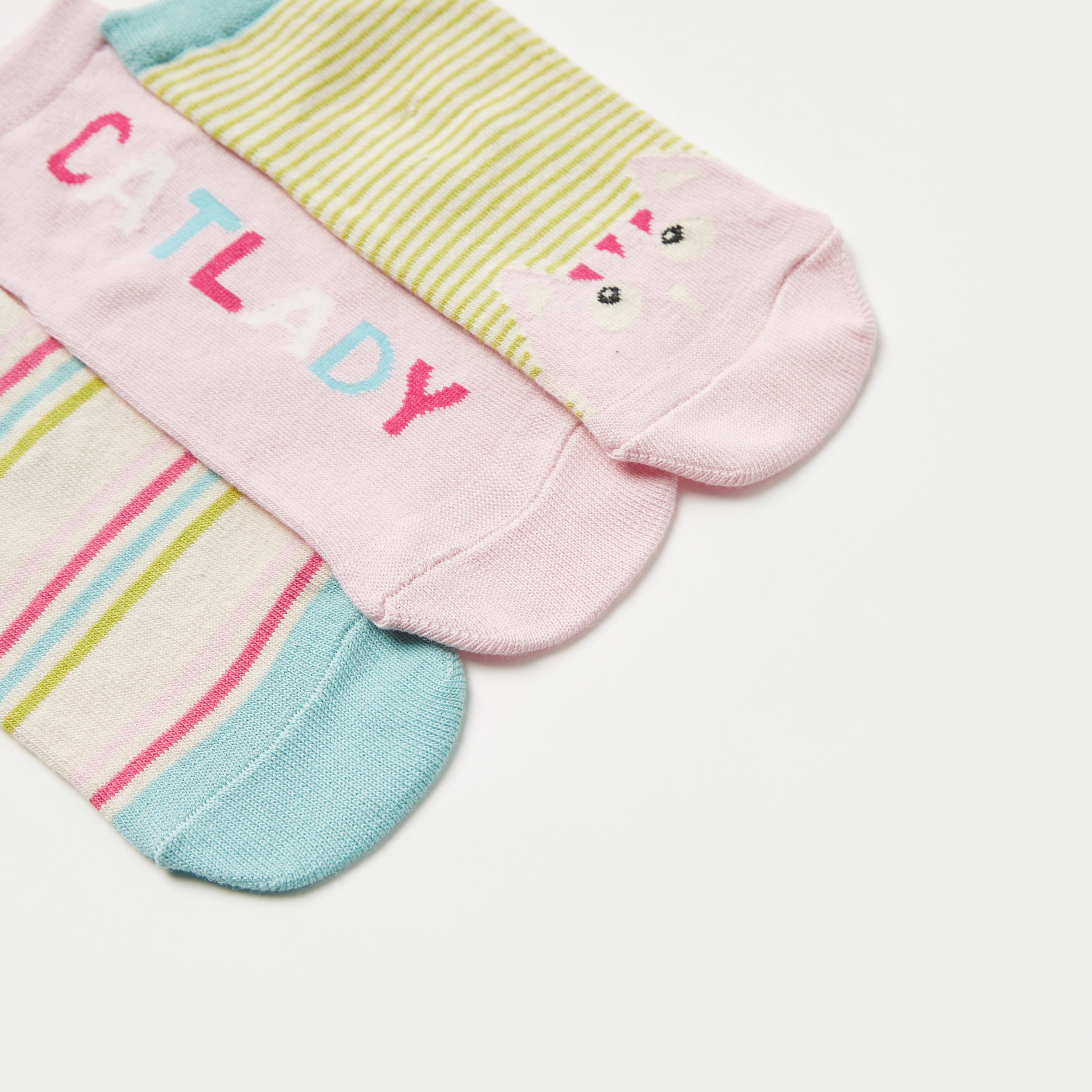 Juniors Printed Socks - Set of 3-girls-accessories-socks-image-3
