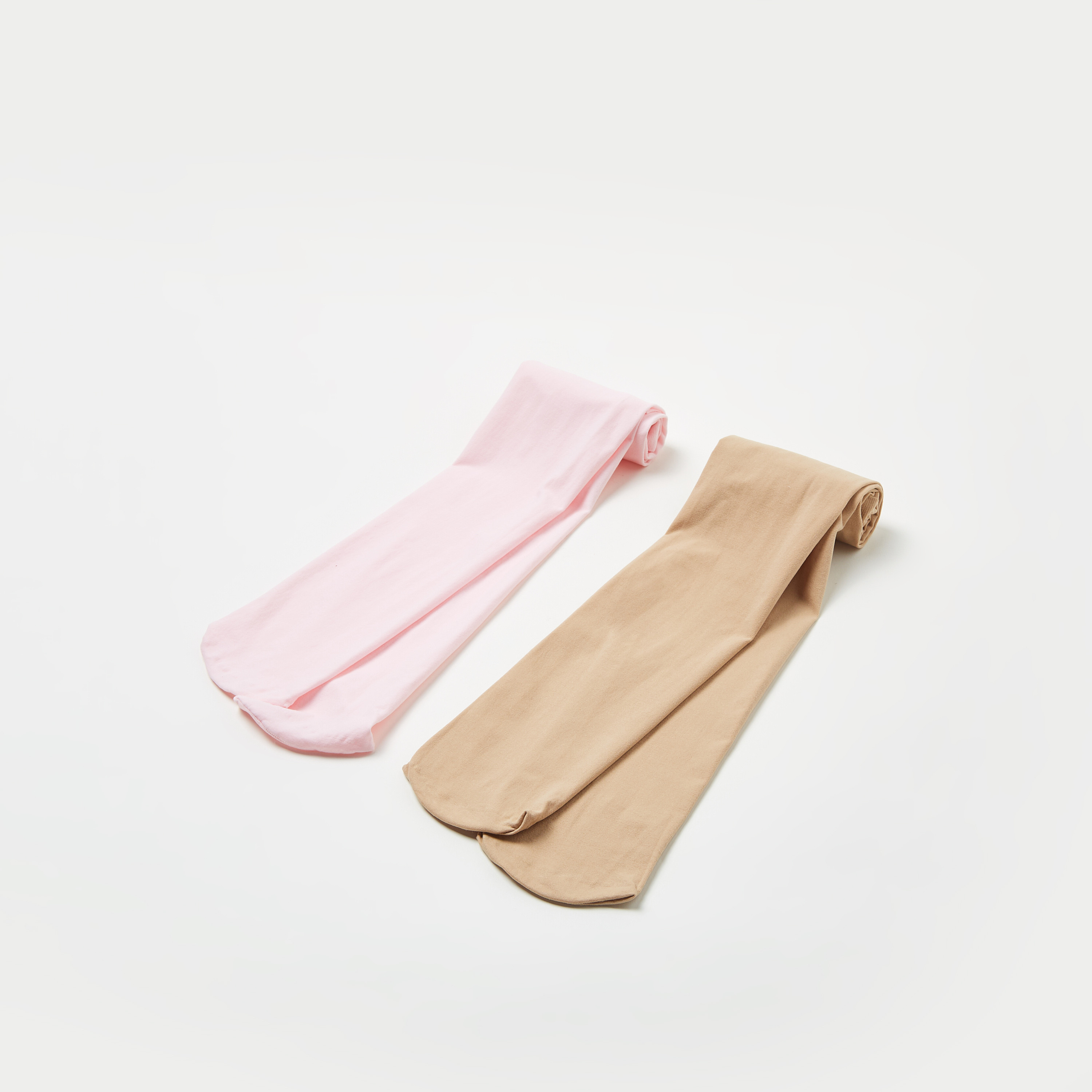 Juniors Solid Tights with Elasticated Waistband - Set of 2-girls-accessories-socks-image-1