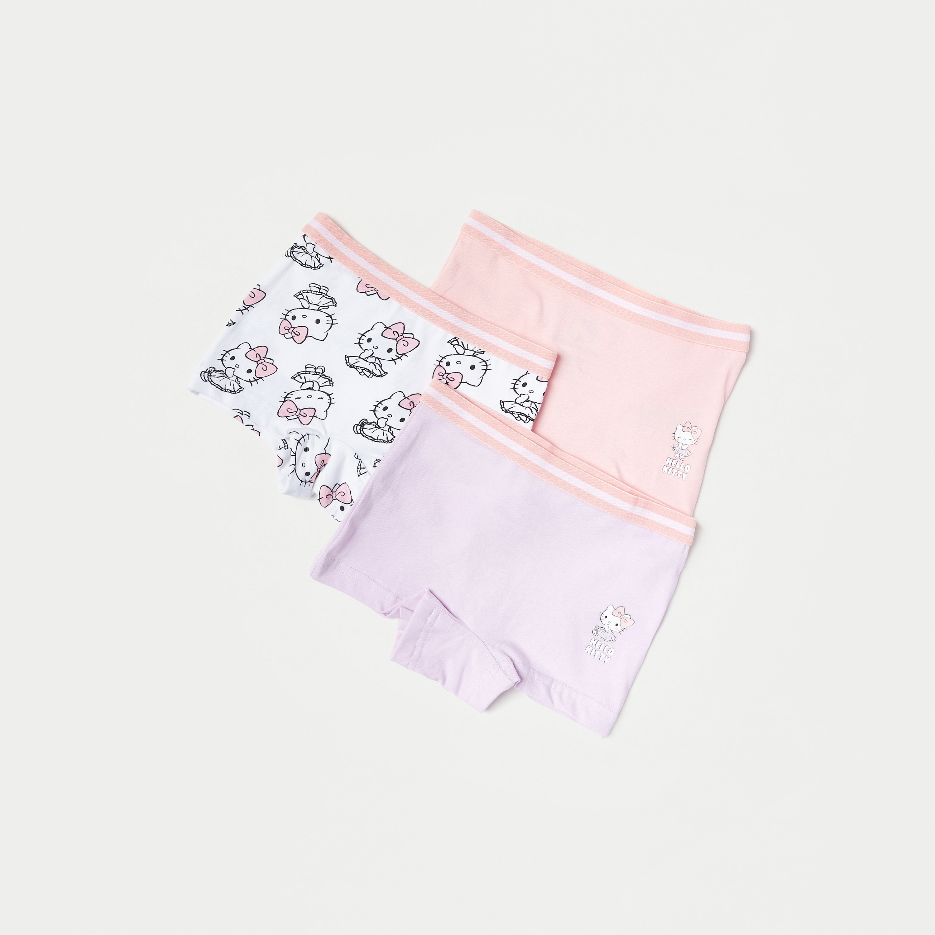 Sanrio Hello Kitty Print Boxer Briefs with Elasticated Waistband Set of 3