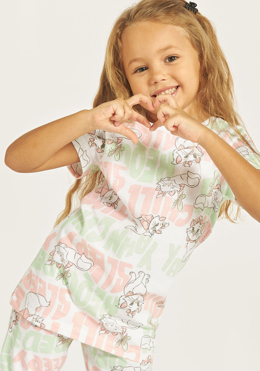 Disney All-Over Marie Print T-shirt and Pyjama Set-Pyjama Sets-image-1