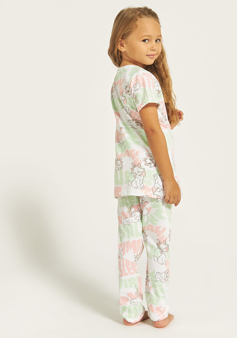 Disney All-Over Marie Print T-shirt and Pyjama Set-Pyjama Sets-image-2