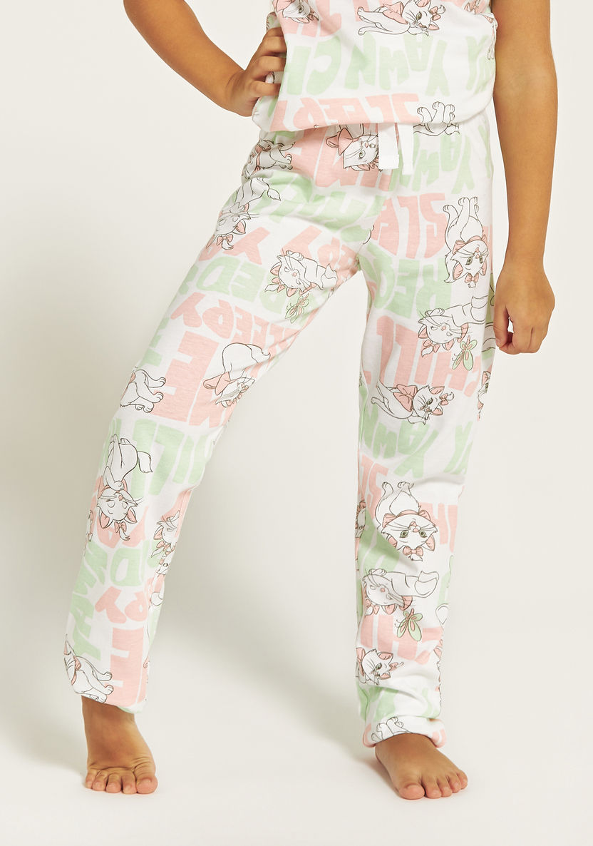 Disney All-Over Marie Print T-shirt and Pyjama Set-Pyjama Sets-image-3