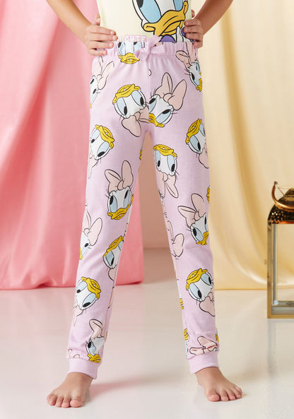 Disney Daisy Duck Print T-shirt and Pyjama Set-Pyjama Sets-image-2