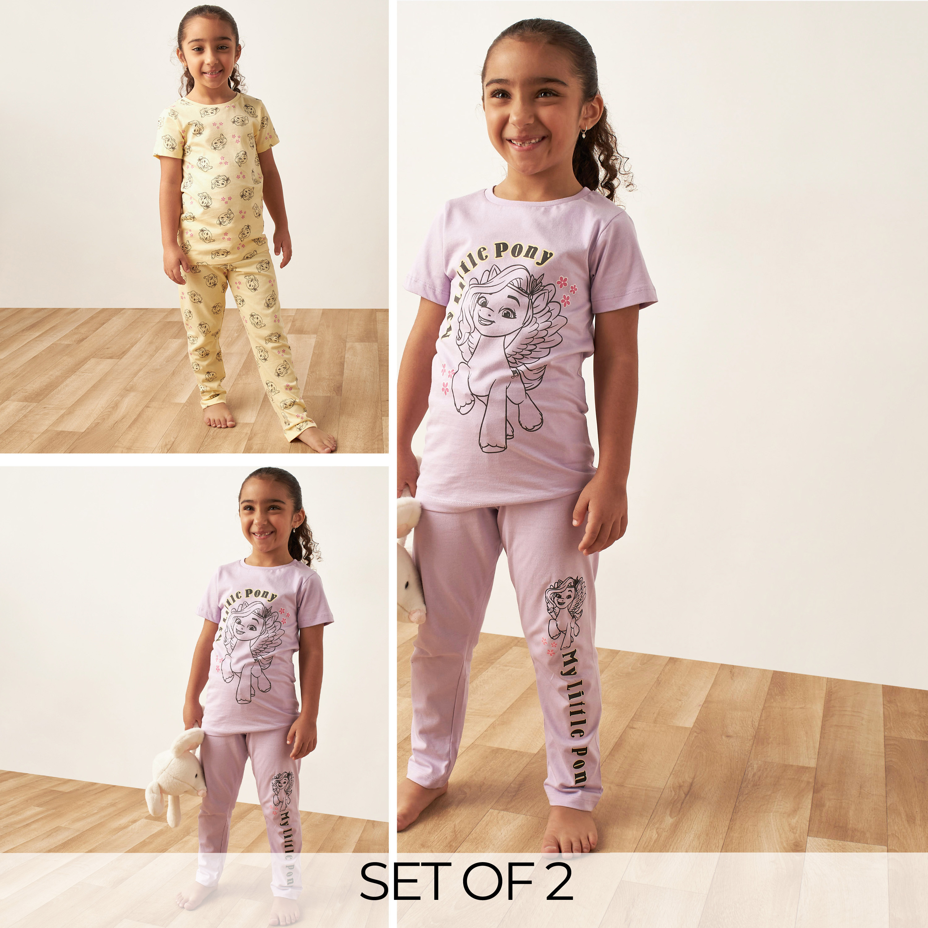 Buy Baby Girls Hasbro My Little Pony Print T shirts and Pyjamas Set of 2 Online Centrepoint UAE