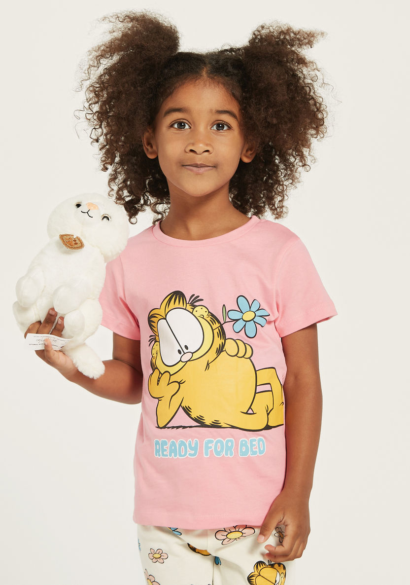 Disney Garfield Print T-shirt and Pyjama Set-Nightwear-image-1