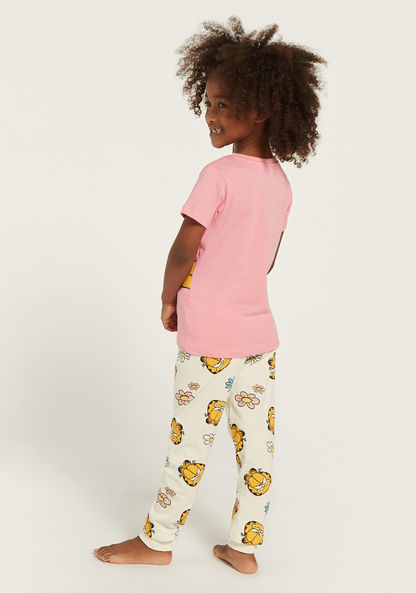 Disney Garfield Print T-shirt and Pyjama Set-Nightwear-image-4