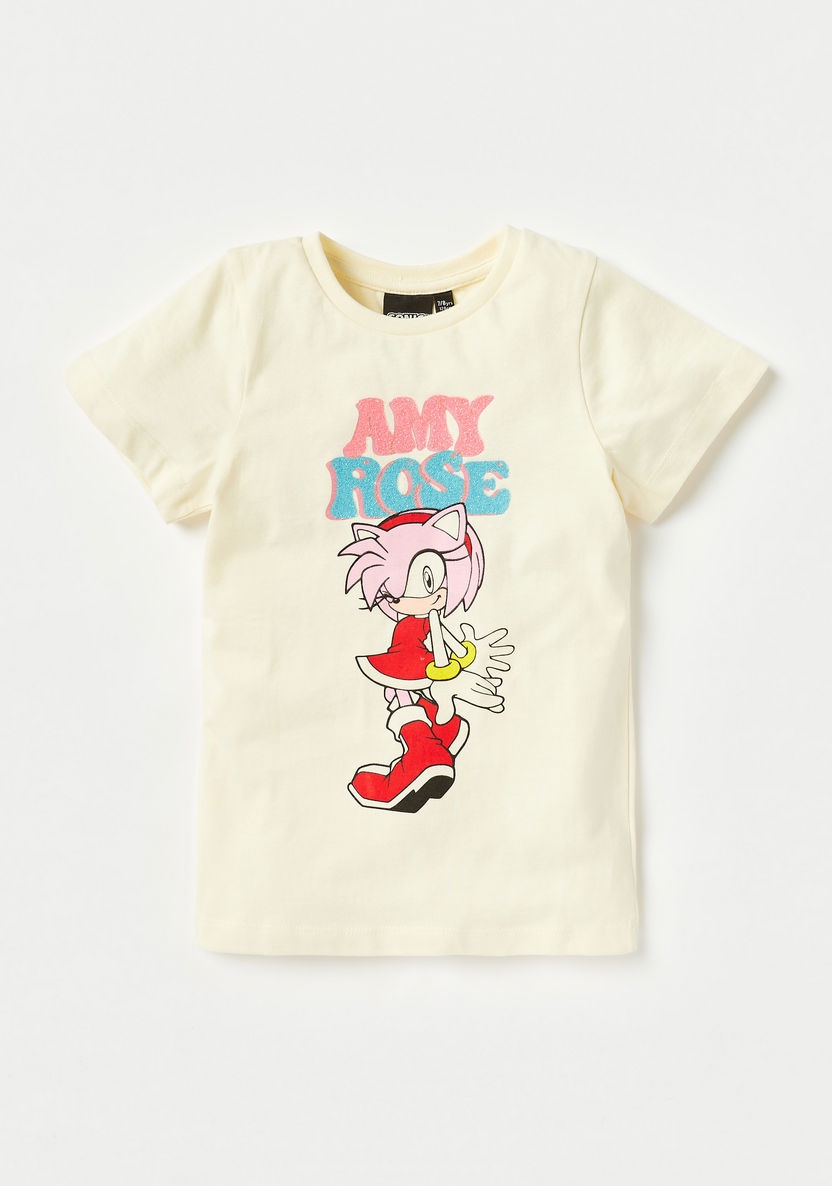 SEGA Amy Rose Print T-shirt and Pyjama Set-Nightwear-image-1