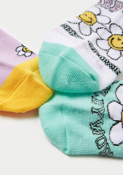 Smiley Print Socks - Set of 3-Socks-image-3