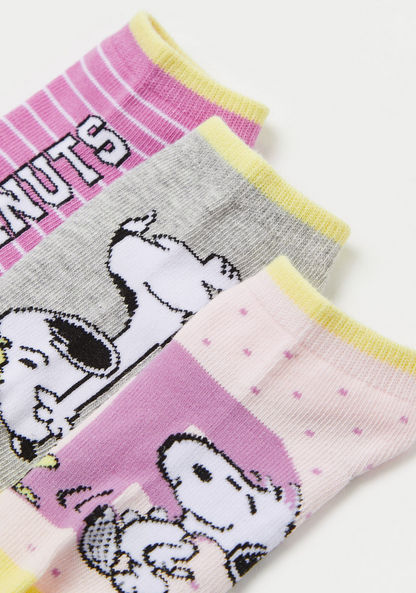 Peanuts Print Socks - Set of 3-Socks-image-2