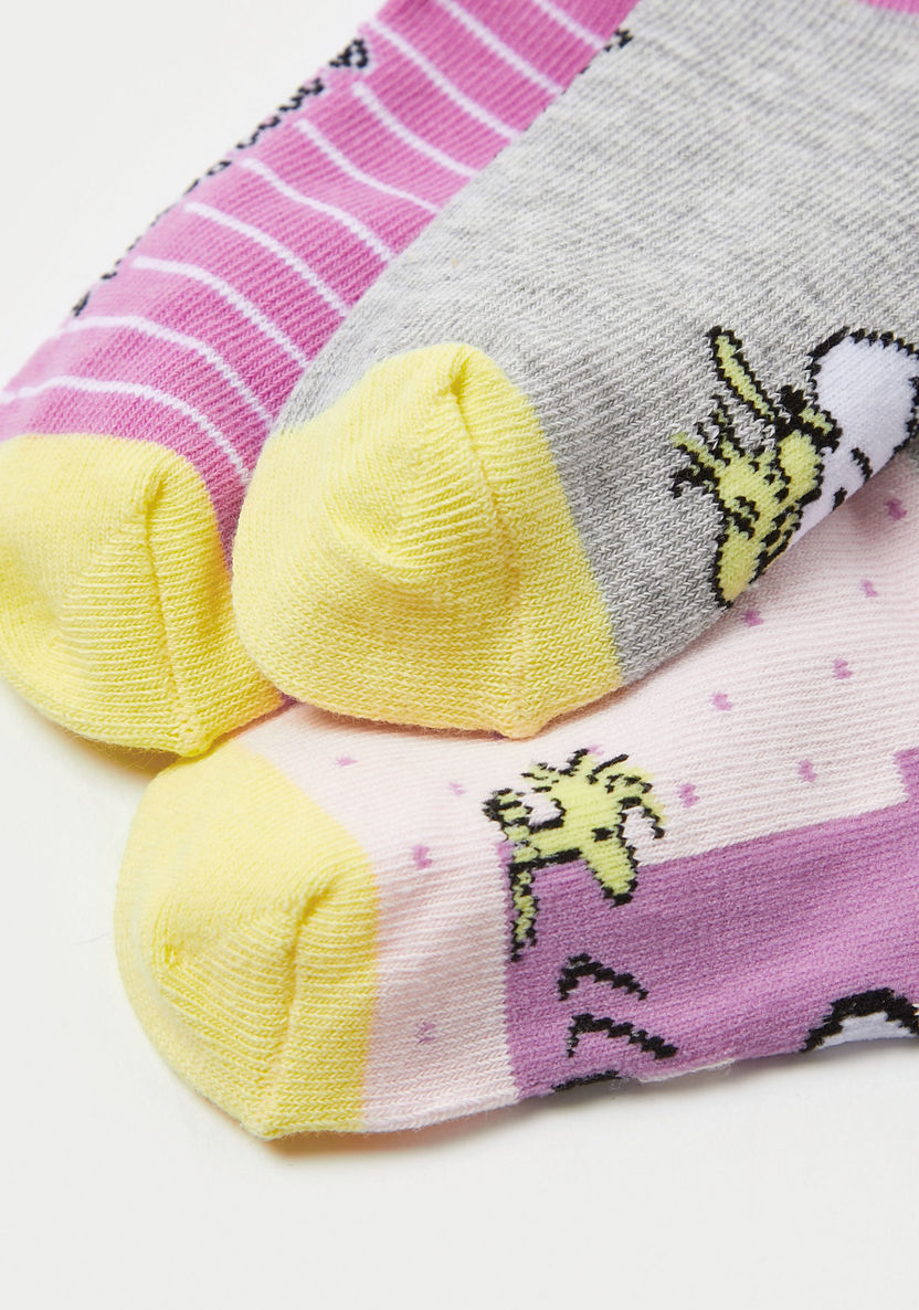 Peanuts Print Socks - Set of 3-Socks-image-3