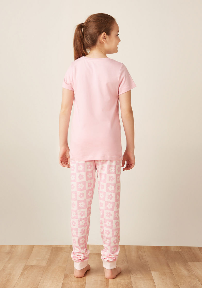 Juniors Printed T-shirts and Pyjamas - Set of 3-Nightwear-image-3