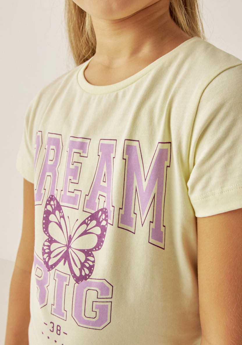 Juniors Butterfly Print T-shirt and Pyjama Set-Nightwear-image-4