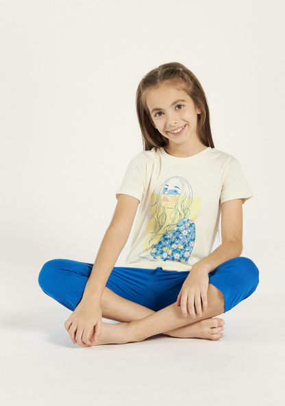 Juniors Printed T-shirts and Pyjamas - Set of 3-Nightwear-image-1