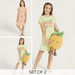 Juniors Printed Night Dress with Short Sleeves - Set of 2-Nightwear-thumbnailMobile-0